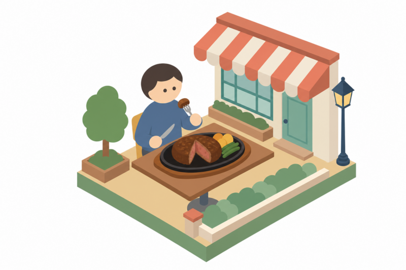 ハンバーグの中に、もう一度肉が入っている。創業50年のステーキ店がつくる二重構造