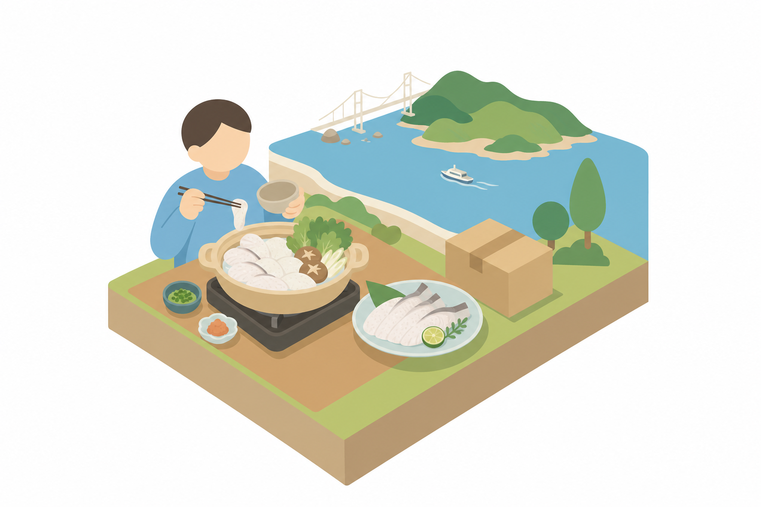 鱧は料亭で食べる魚だと思っていた。骨切り済みで、家の鍋に届く淡路島のセット