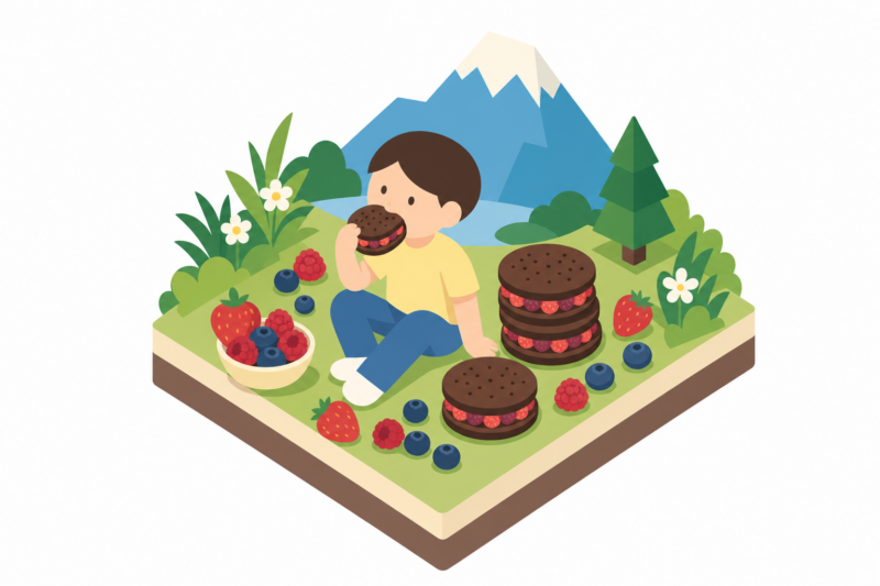 信州の夏ベリーをまるごと挟んだチョコサンド、夏限定で登場